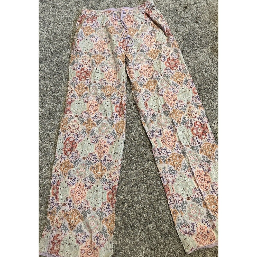 Victoria’s Secret Orange Floral Pull on Pajama Pants Size S